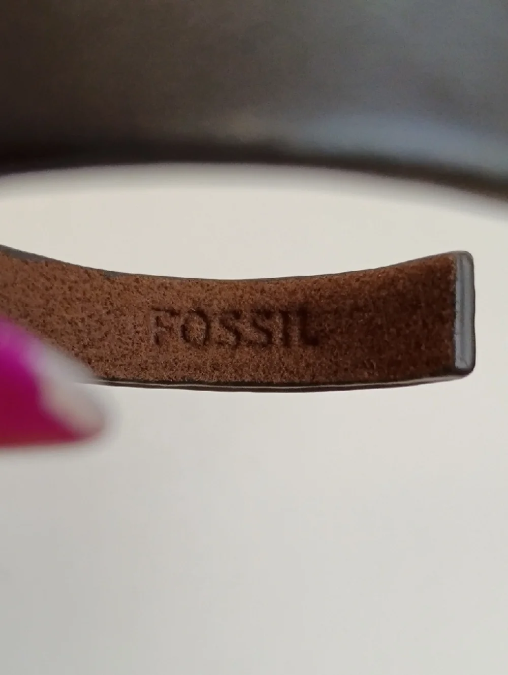 Fossil Black Leather Bracelet Keyhole Clasp